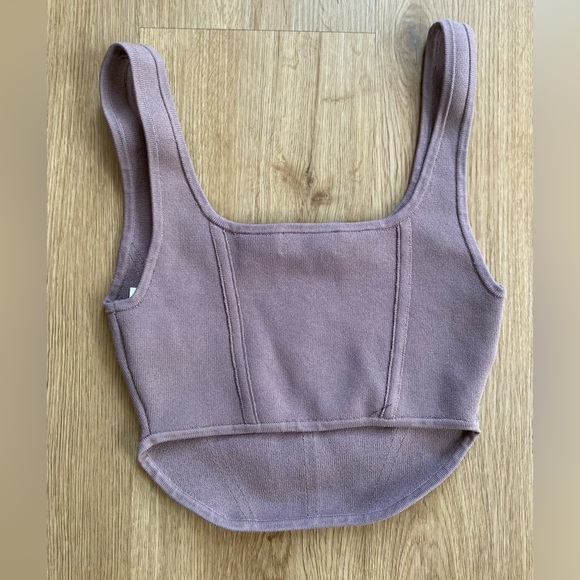 Babaton Aritzia Sculpt Knit Bustier Tank Warm Taupe S - Picture 2 of 2